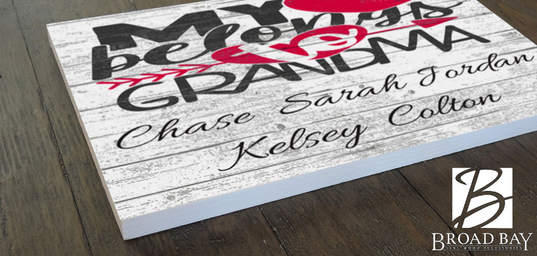 Grandma Gift Sign Personalized with Grandkids Names