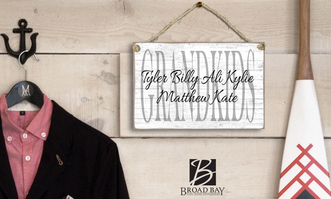 Grandparent Gift Sign With Grandkids Names Personalized For Grandma or Grandpa With Children's Names SOLID WOOD 16.5 in x 10.5 in