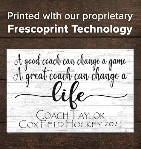 Personalized Coach Gift Plaque – “A Great Coach Can Change a Life” | Custom Name & Team Wall Art