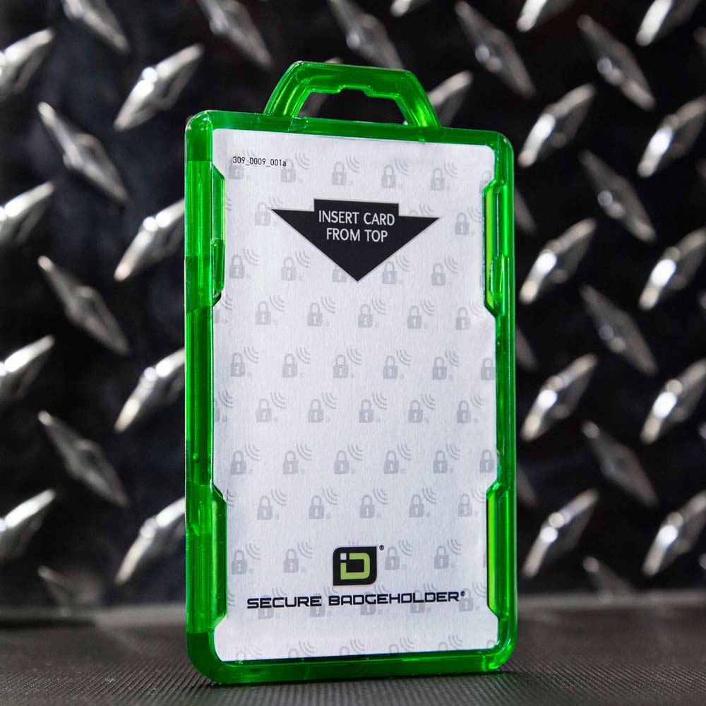 Secure Badge Holder Duolite ® Vertical 2 ID Card Holder, Retractable Reel, and Lanyard Bundle