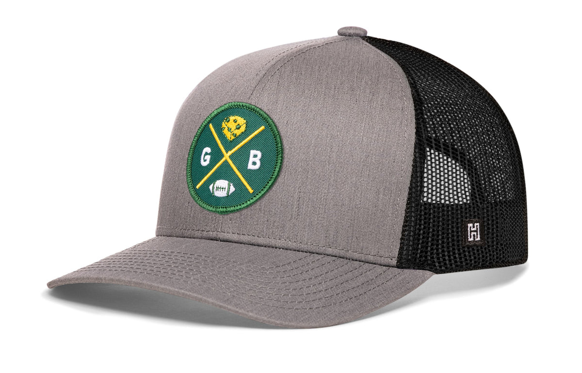 Green Bay Football Trucker Hat  |  Cheese GB X Snapback