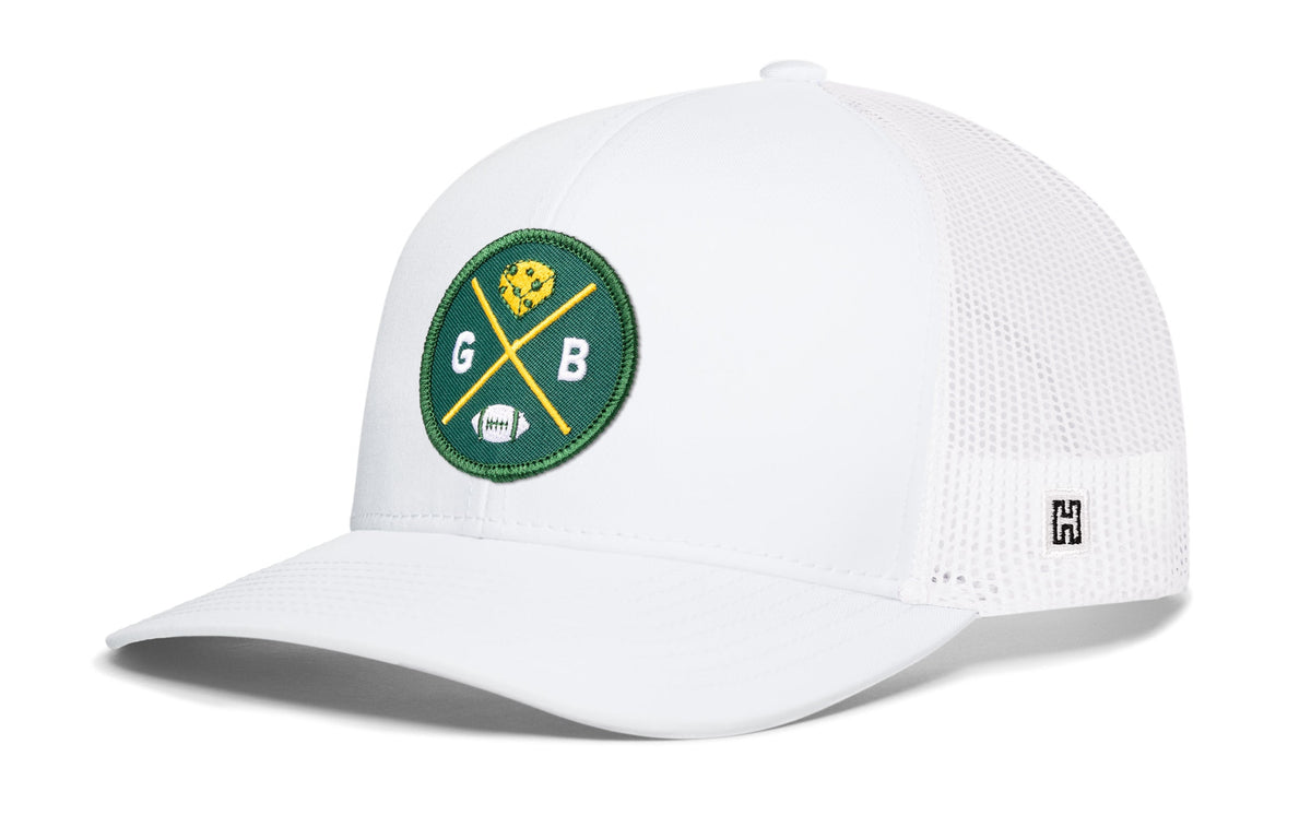 Green Bay Football Trucker Hat  |  Cheese GB X Snapback