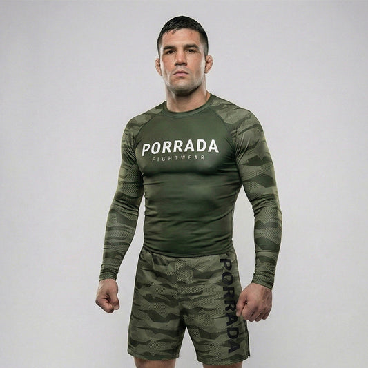 GREEN CAMO RASH GUARD