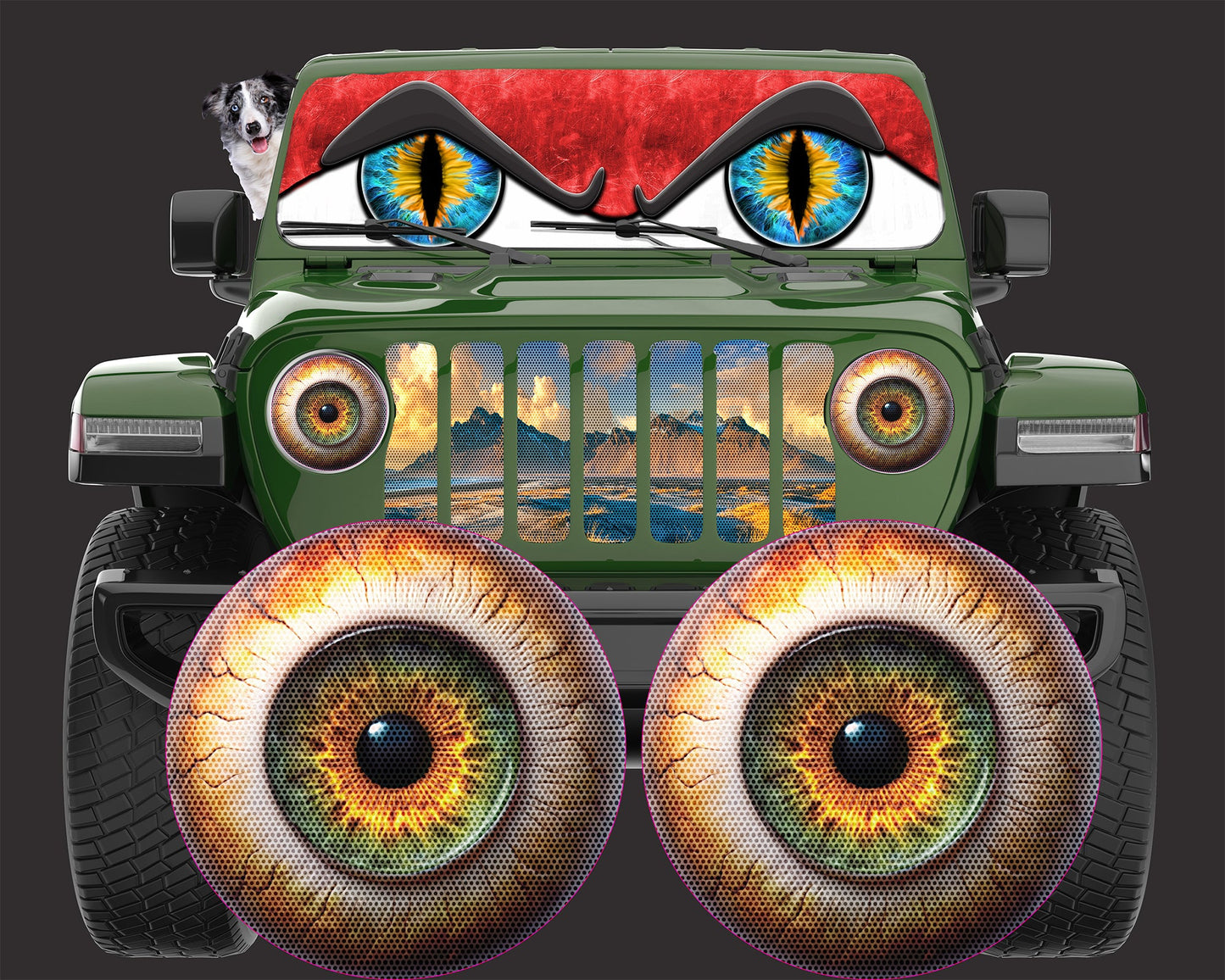 Real eye headlight decal