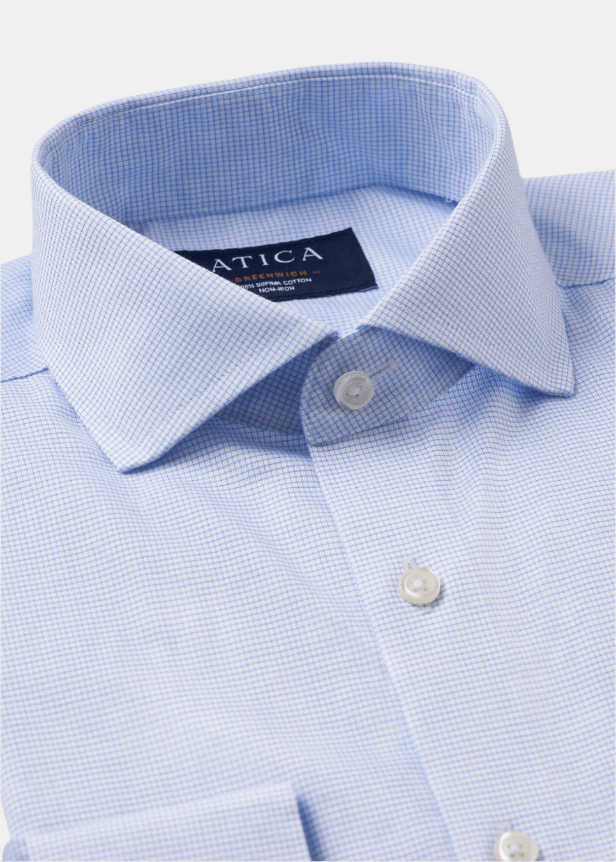 Greenwich Light Blue Grid Shirt