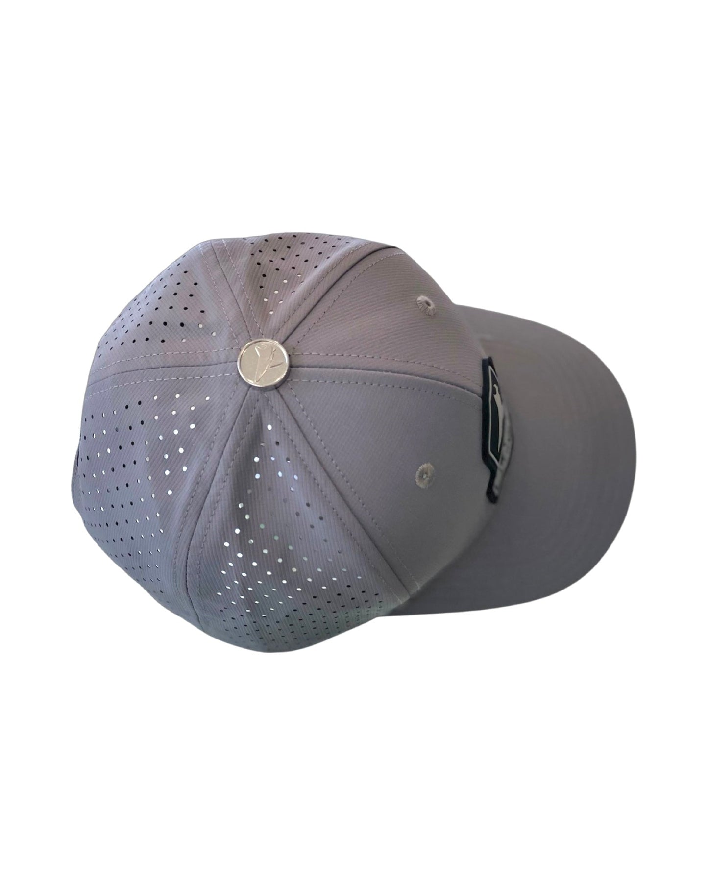 Grey PVC Performance Snapback Hat