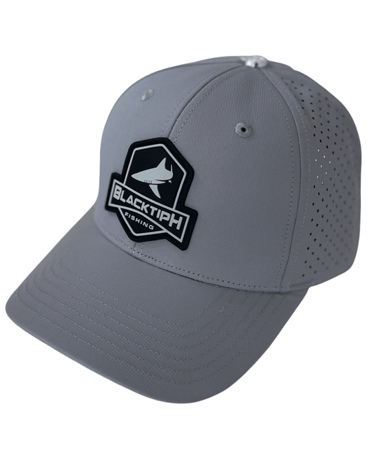 Grey PVC Performance Snapback Hat
