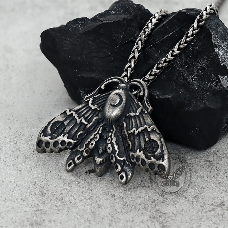 Grim Reaper Butterfly Skull Stainless Steel Pendant