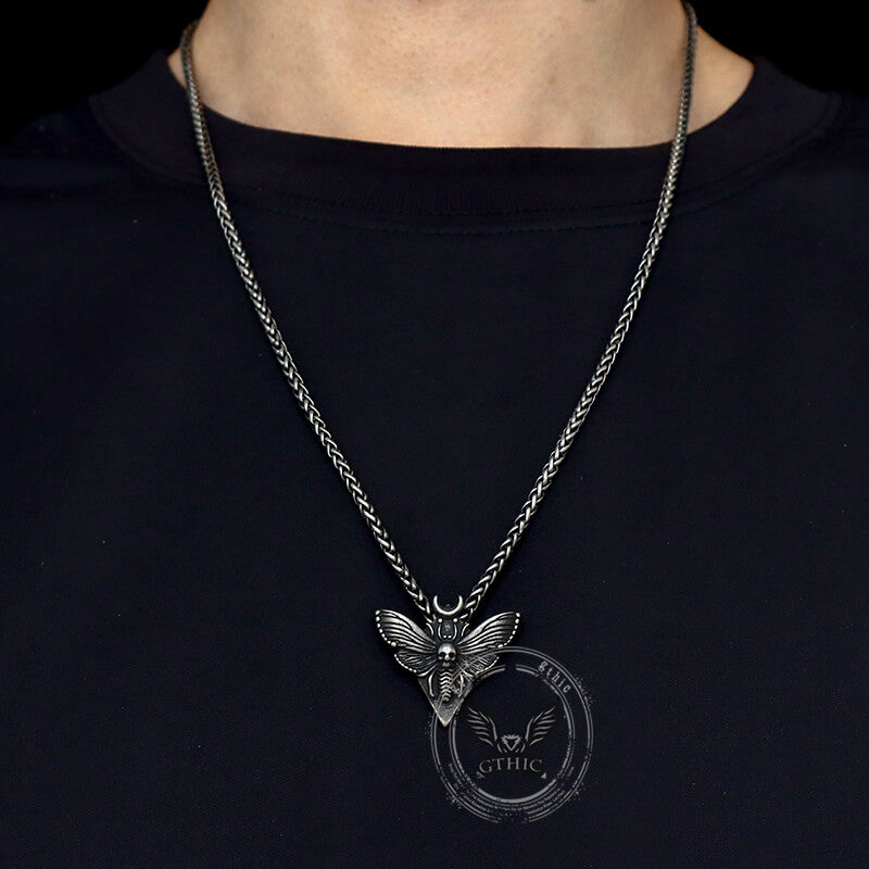 Grim Reaper Butterfly Skull Stainless Steel Pendant