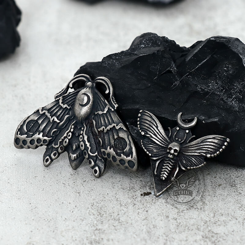 Grim Reaper Butterfly Skull Stainless Steel Pendant