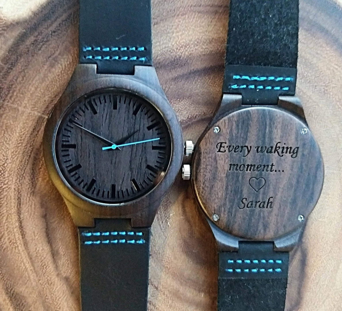 Groomsmen Set Of 4 Wooden Watches - Blue Energico