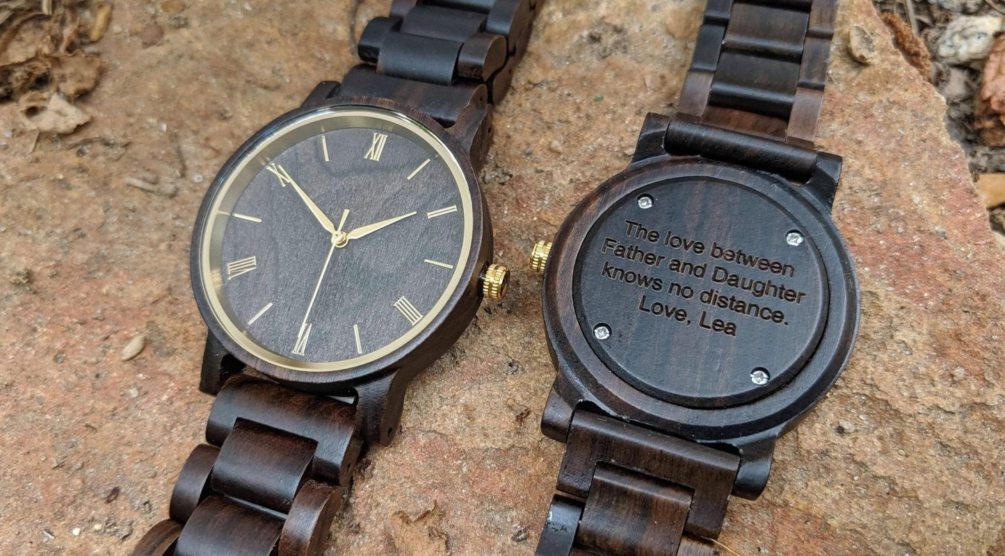 Groomsmen Set Of 6 Wooden Watches - Ebony Arce