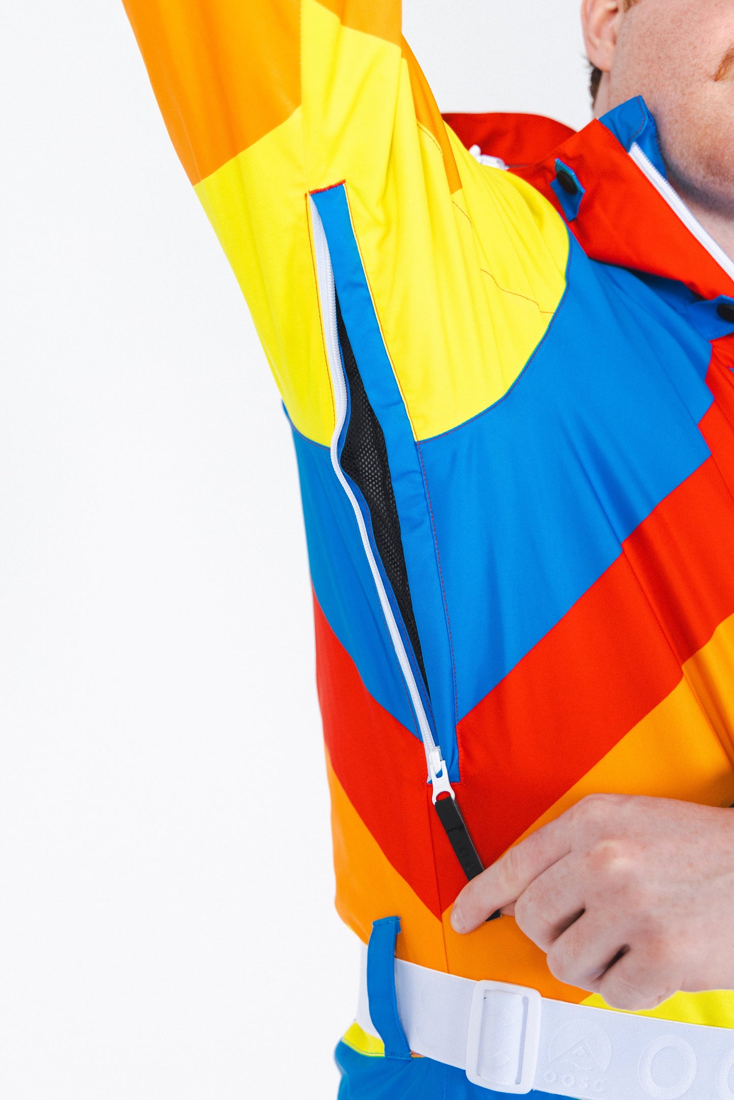 The Groovy Gondola | Orange Retro Swirl One Piece Ski Suit