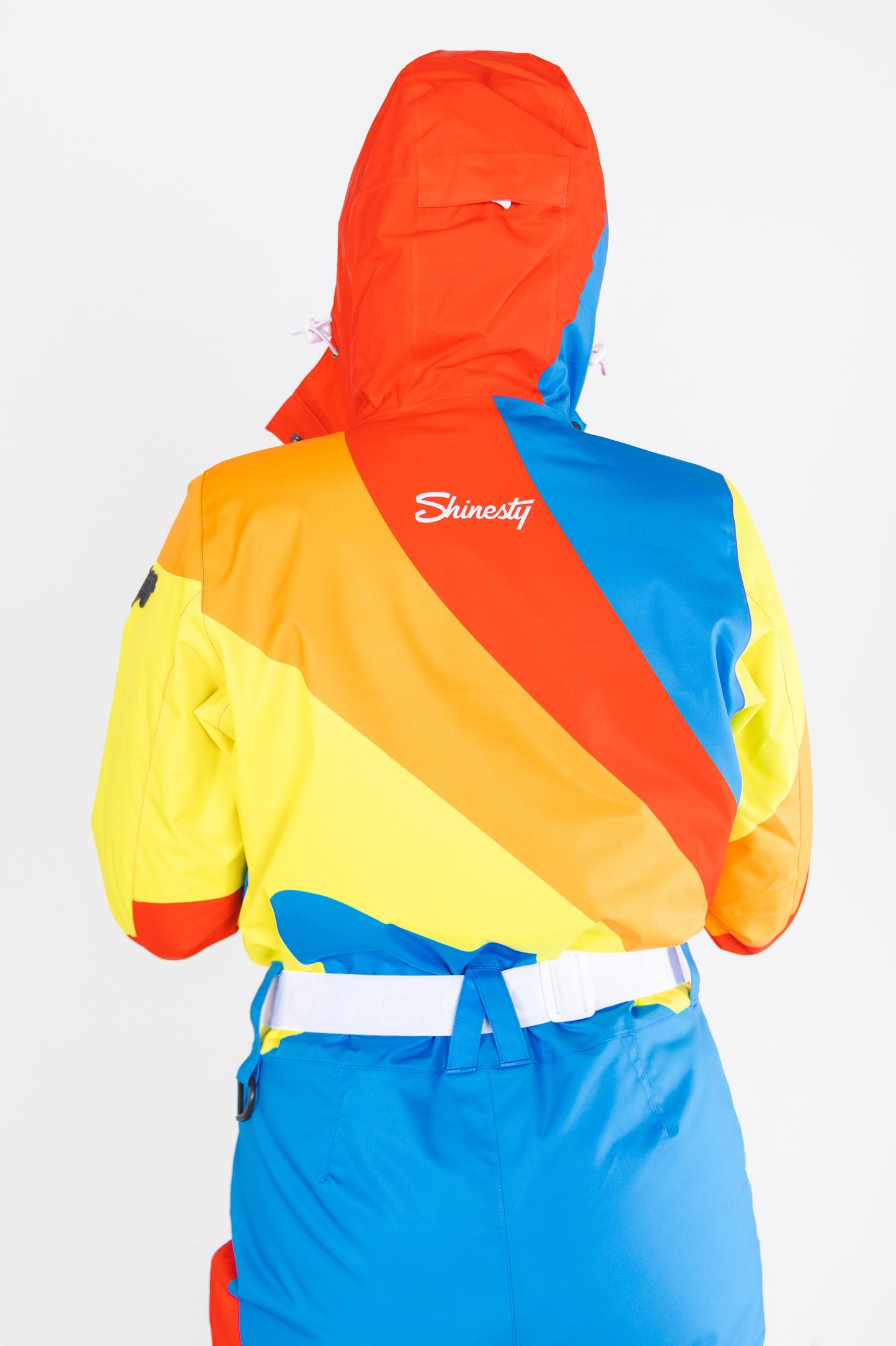 The Groovy Gondola | Orange Retro Swirl Women's One Piece Ski Suit