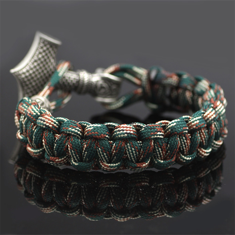 Thor's Hammer Braided Rope Viking Bracelet