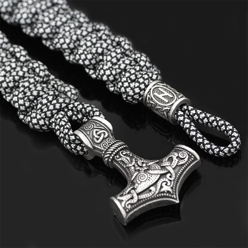 Thor's Hammer Braided Rope Viking Bracelet