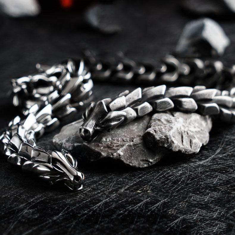 Vintage Dragon Scale Stainless Steel Bracelet