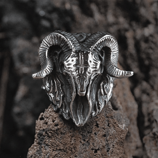 The Devil Satan Stainless Steel Skull Ring