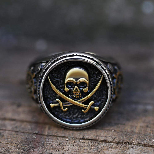Retro Pirate Stainless Steel Skull Ring