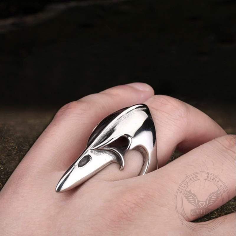 Crow Head Stainless Steel Beast Ring