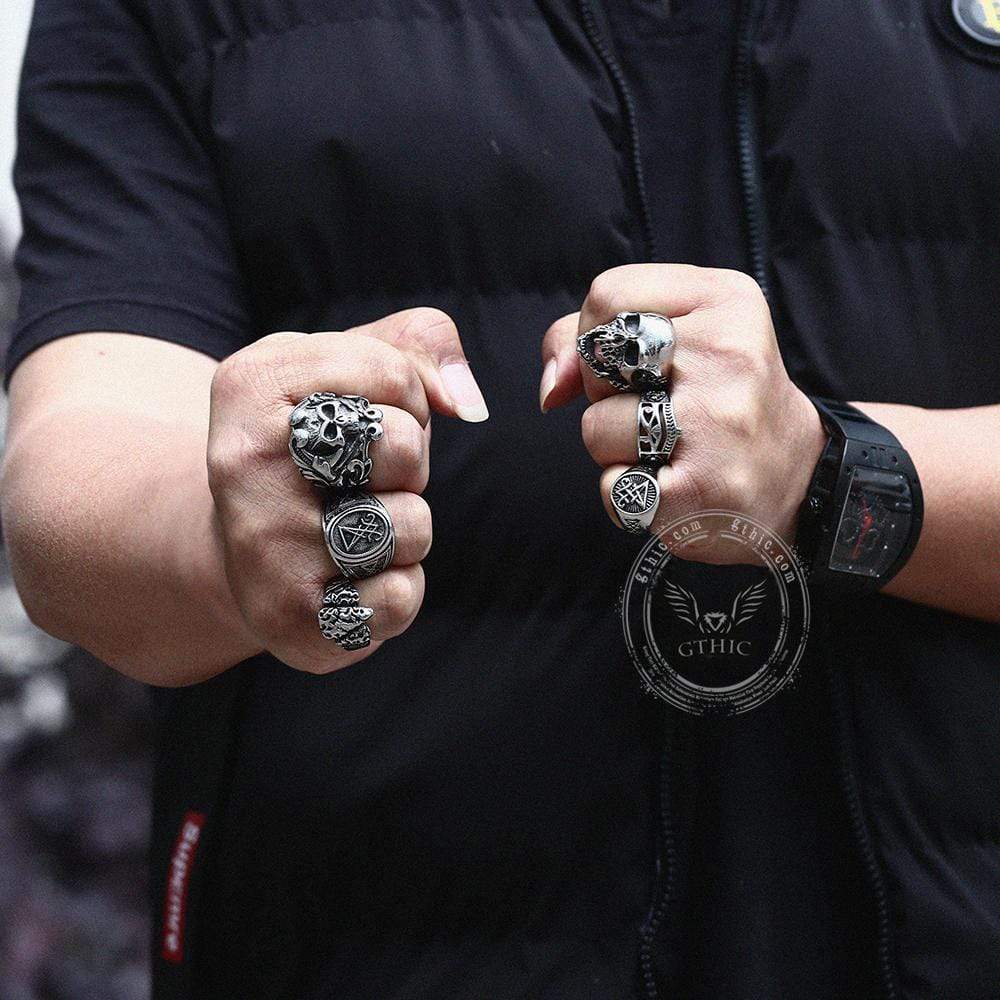 Egyptian Eye of Ra Ankh Stainless Steel Egypt Ring