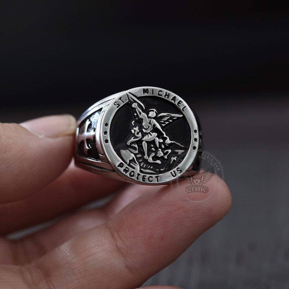 Archangel Saint Michael Stainless Steel Ring