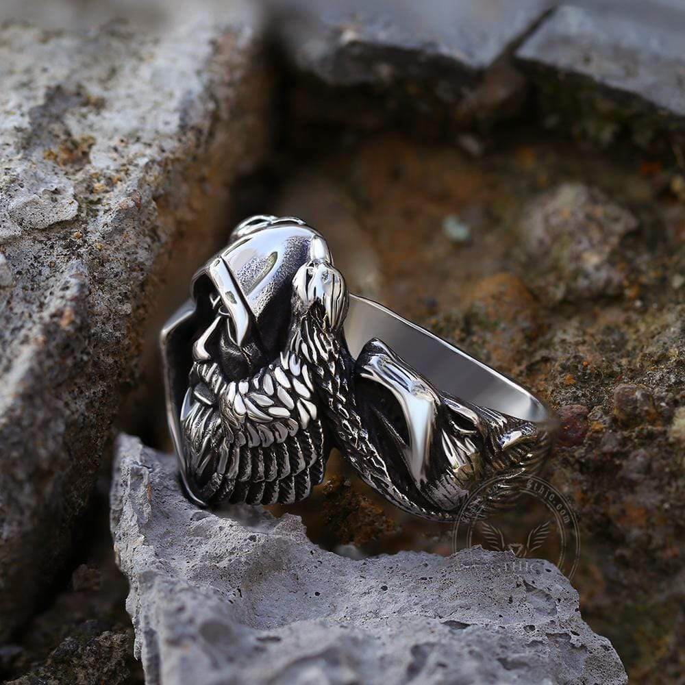 Mythology Odin Wolf Stainless Steel Viking Ring