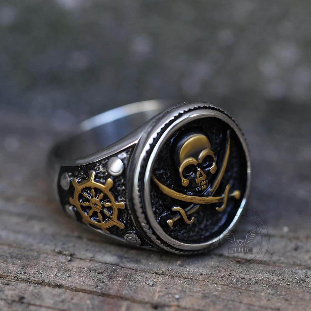 Retro Pirate Stainless Steel Skull Ring