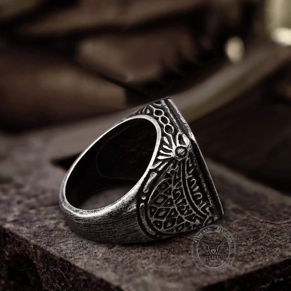 Retro Simple Stainless Steel Engraved Ring