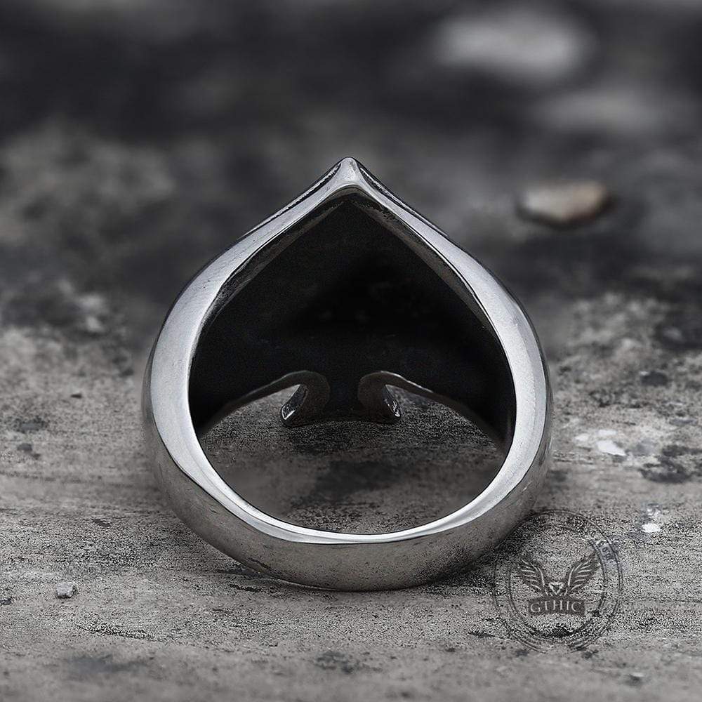 Spades Stainless Steel Skull Ring