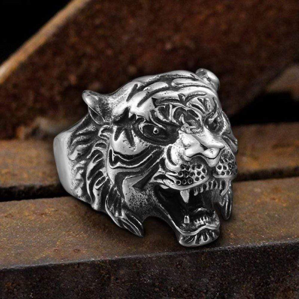 Vintage Tiger Stainless Steel Animal Ring