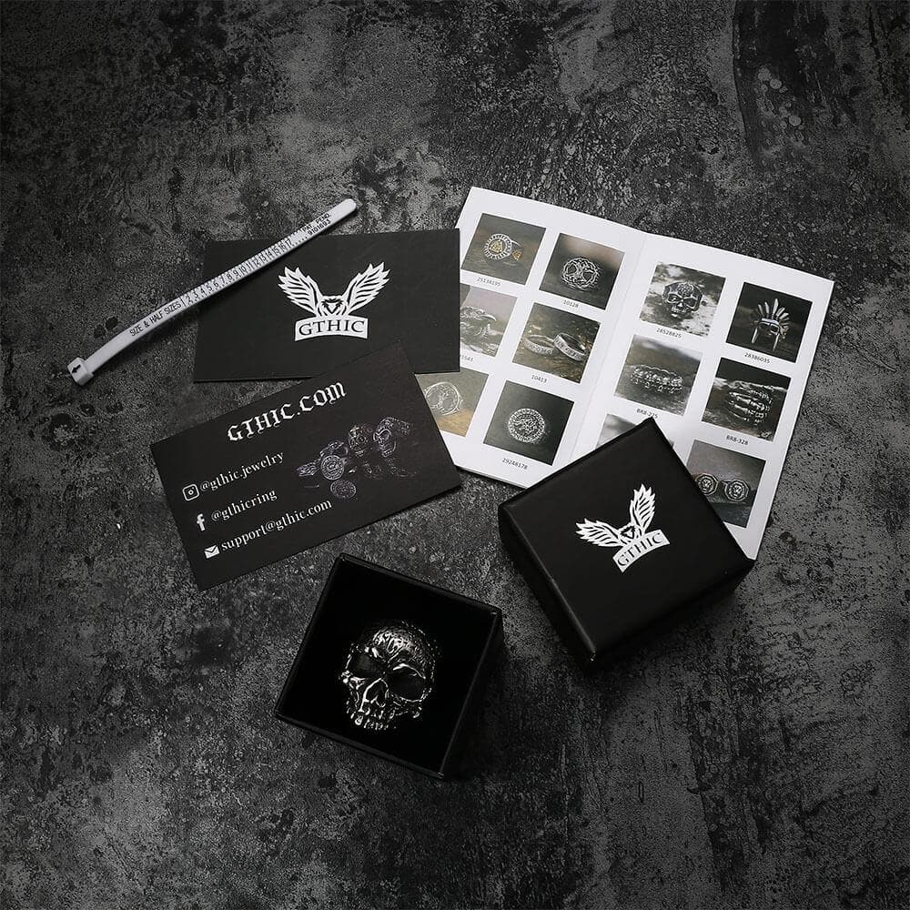 Vintage Rugged Stainless Steel Skull Ring