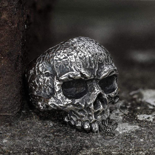 Vintage Rugged Stainless Steel Skull Ring