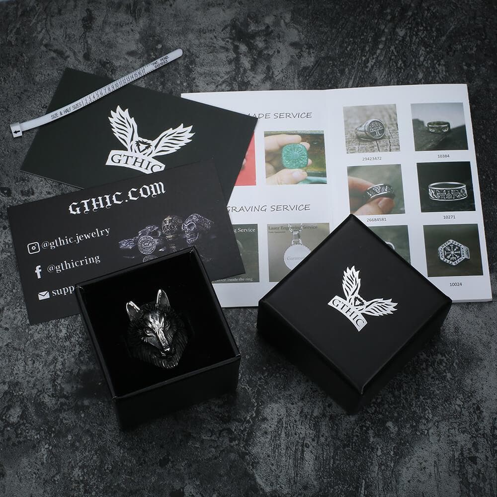 Wild Wolf 316L Stainless Steel Viking Ring
