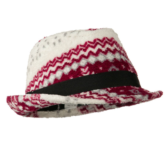 Girls Acrylic Blend Winter Design Fedora