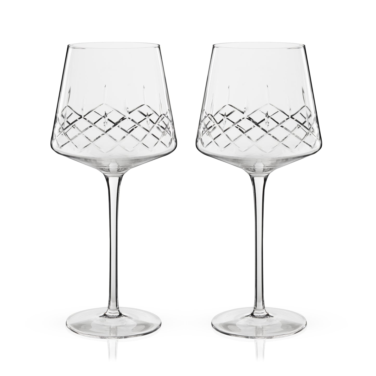 Admiral Crystal Burgundy Wine Glasses, Set of 2