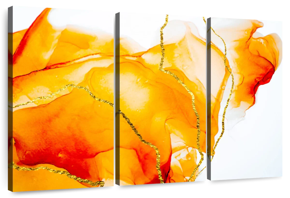 Abstract Orange Spill Wall Art