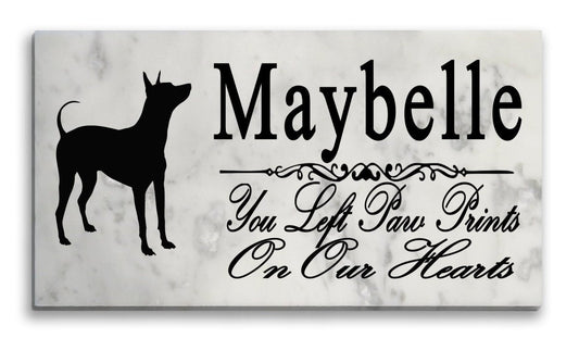 Hairless Terrier Memorial Stone Personalized Garden Plaque Grave Marker Outdoor or Indoor