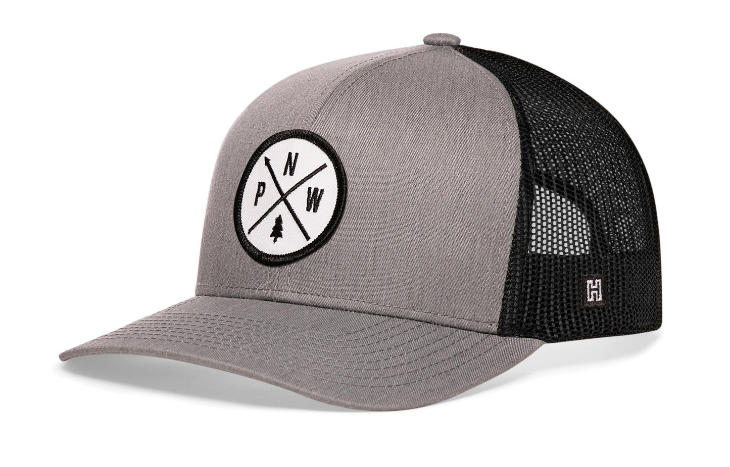 PNW Trucker Hat  |  Gray-Black PNW X Snapback