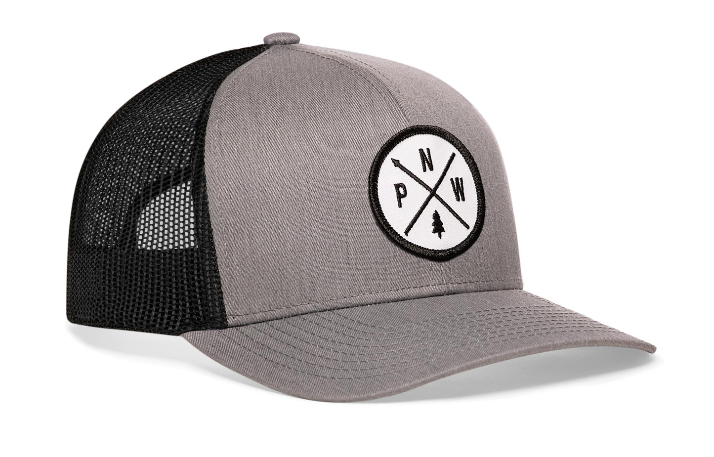 PNW Trucker Hat  |  Gray-Black PNW X Snapback