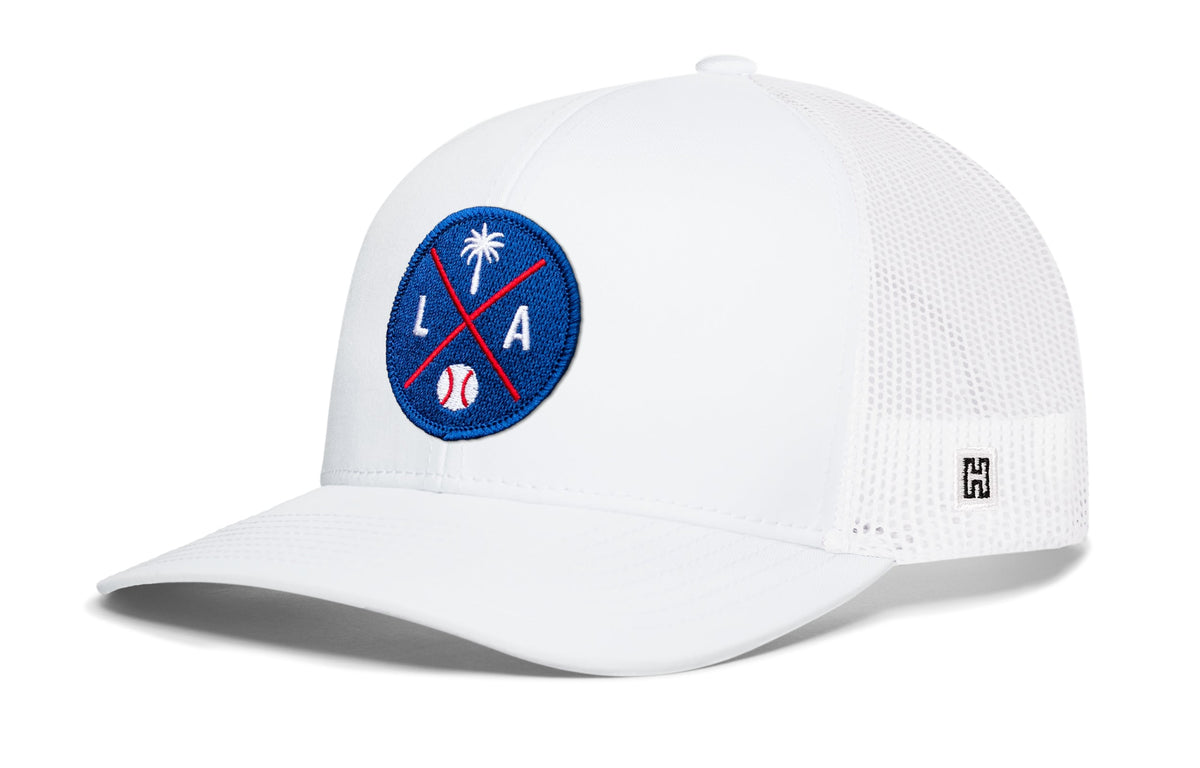 Los Angeles Baseball Trucker Hat  |  Blue LA X Snapback