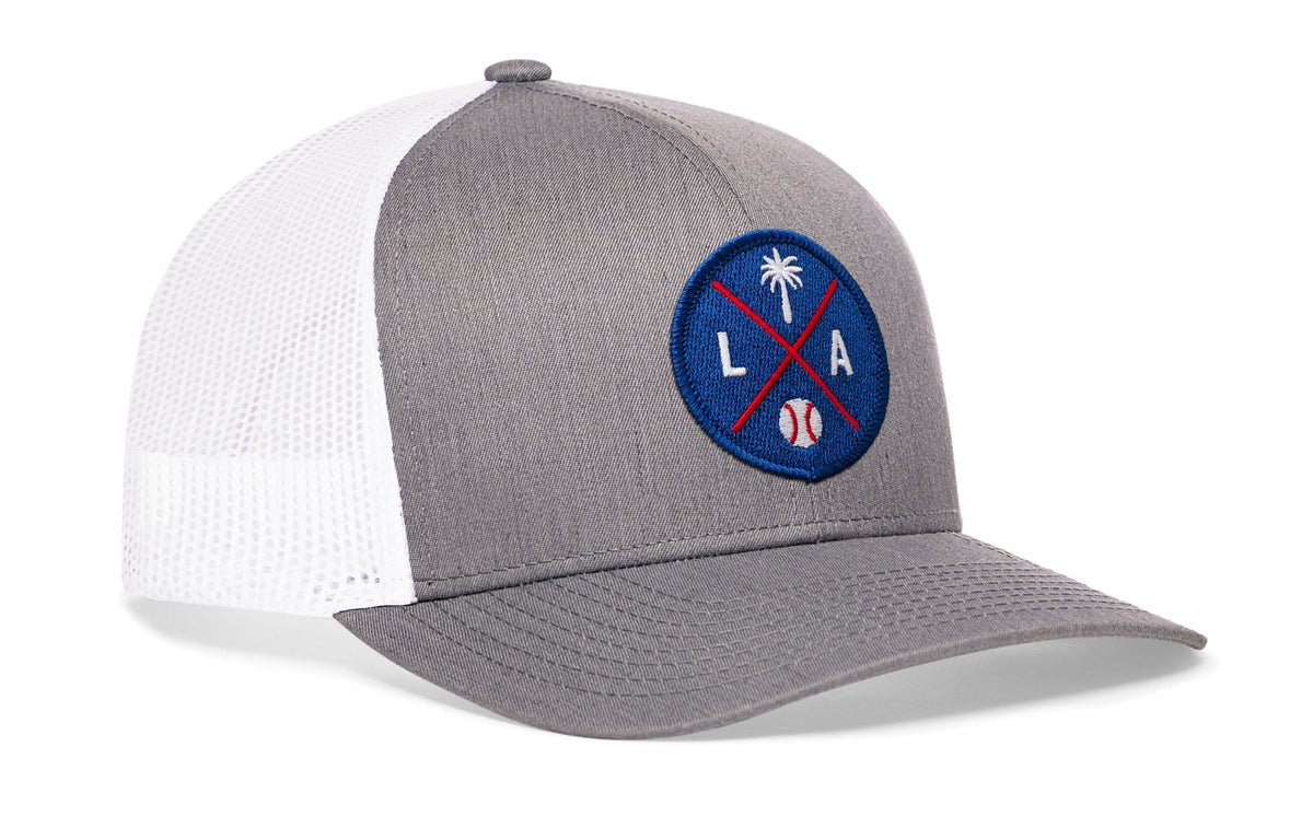 Los Angeles Baseball Trucker Hat  |  Blue LA X Snapback