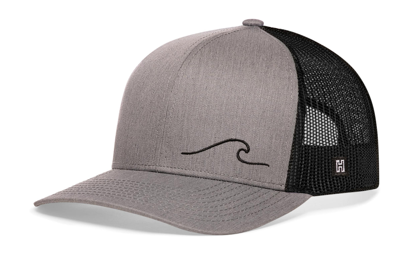 Wave Trucker Hat  |  Gray-Black Beach Snapback
