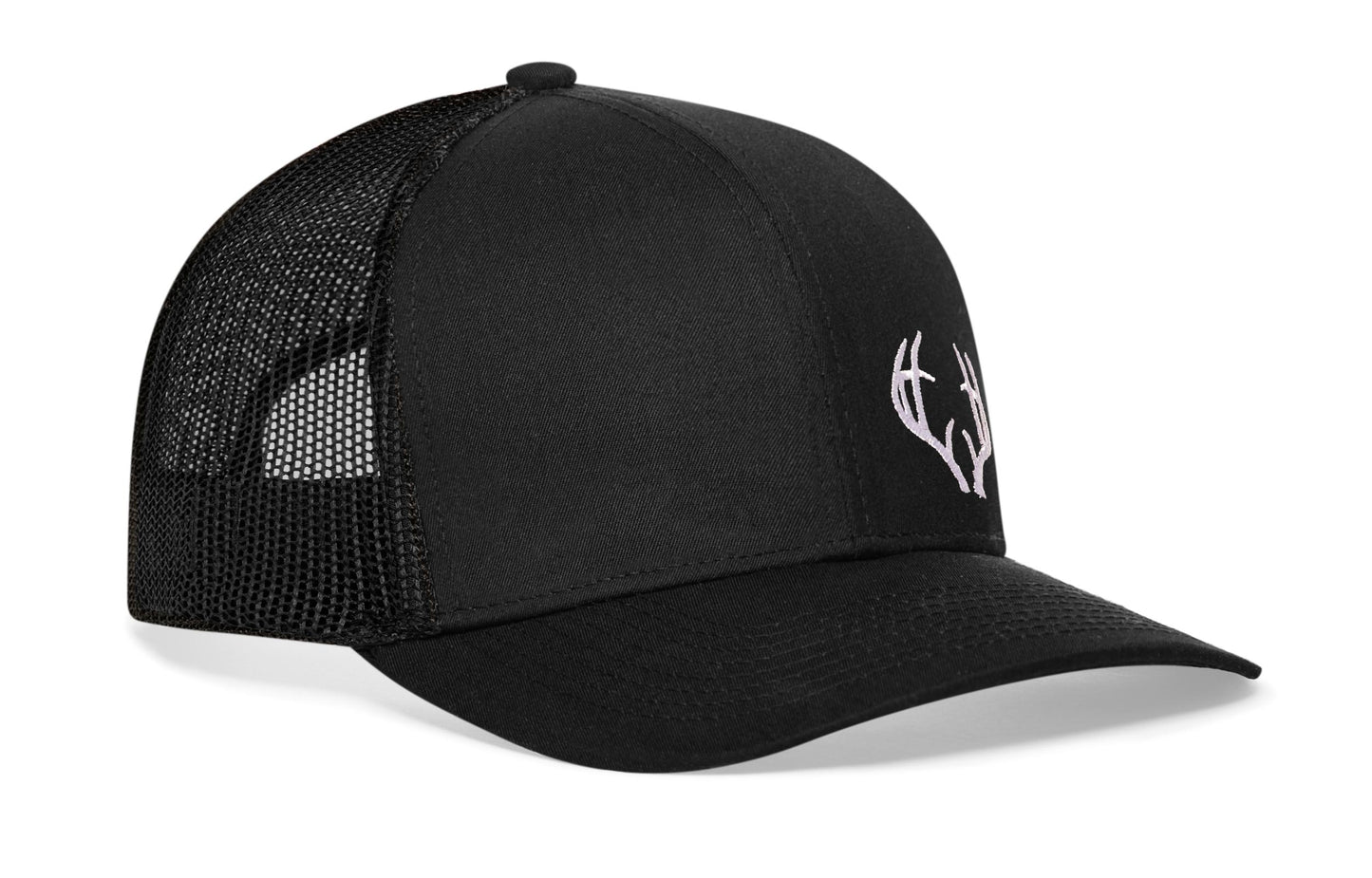 Buck Antler Trucker Hat  |  Black Buck Antler Snapback