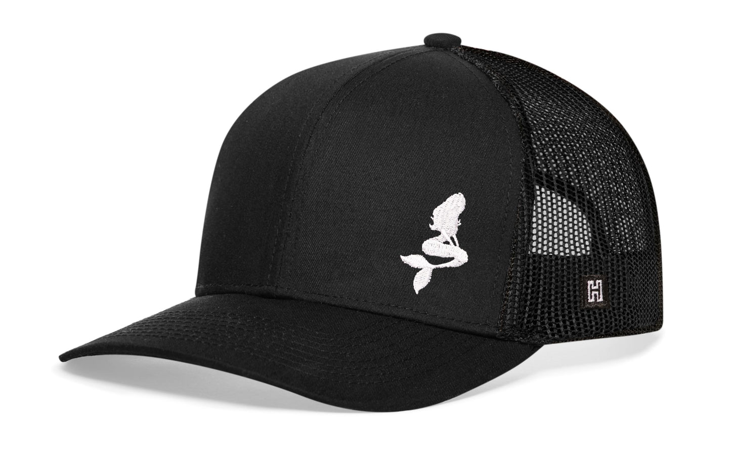 Mermaid Trucker Hat  |  Black  Snapback