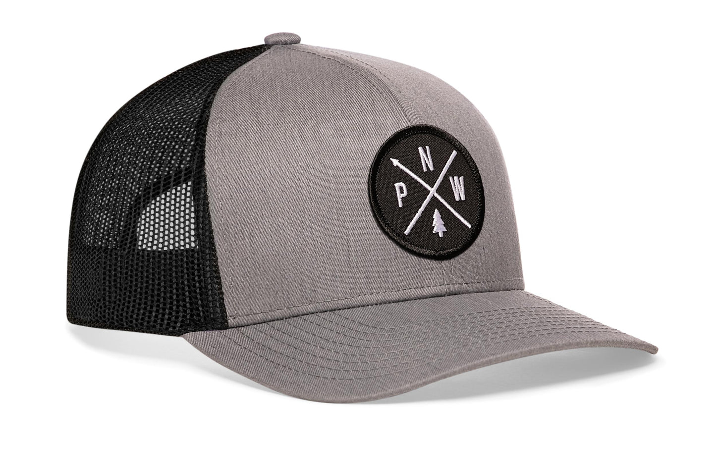 PNW Trucker Hat  |  Gray-Black PNW X Snapback