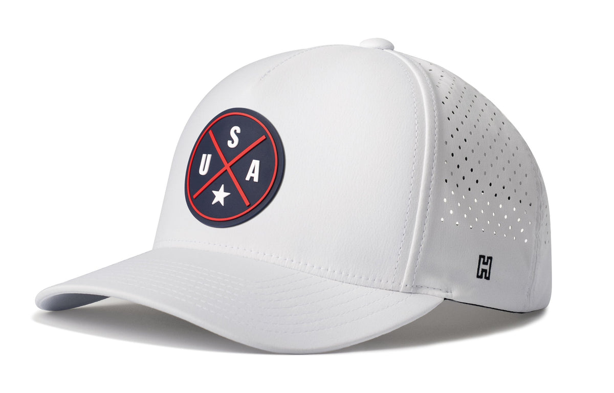 USA X Performance 5-Panel Hat  | Blue-Red-White America Flexfit Snapback