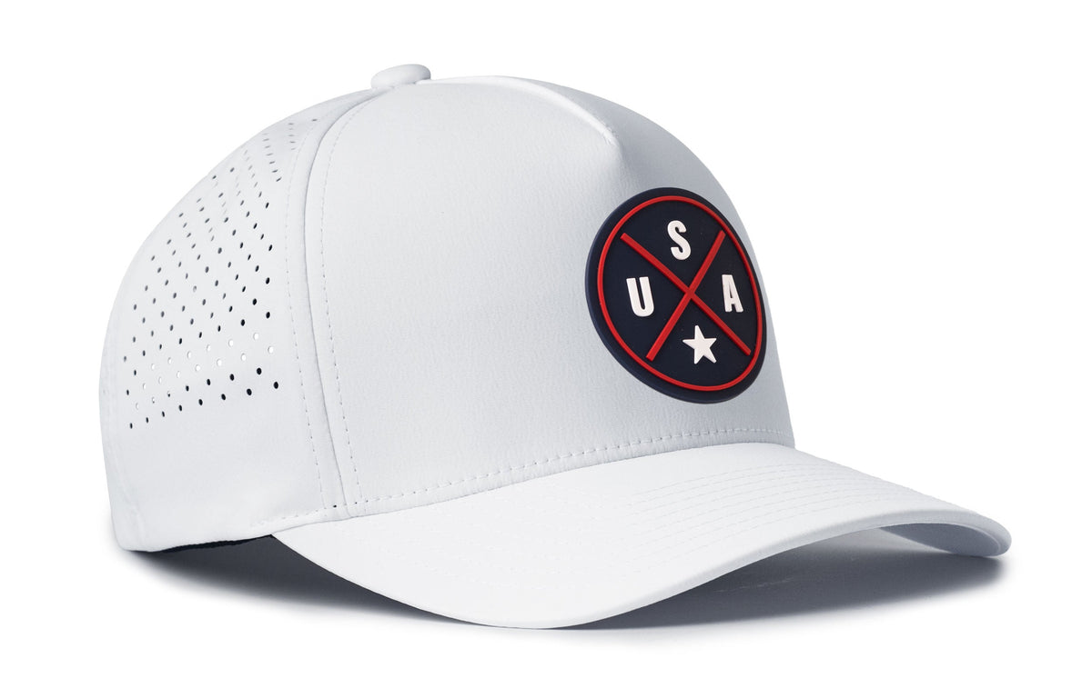USA X Performance 5-Panel Hat  | Blue-Red-White America Flexfit Snapback