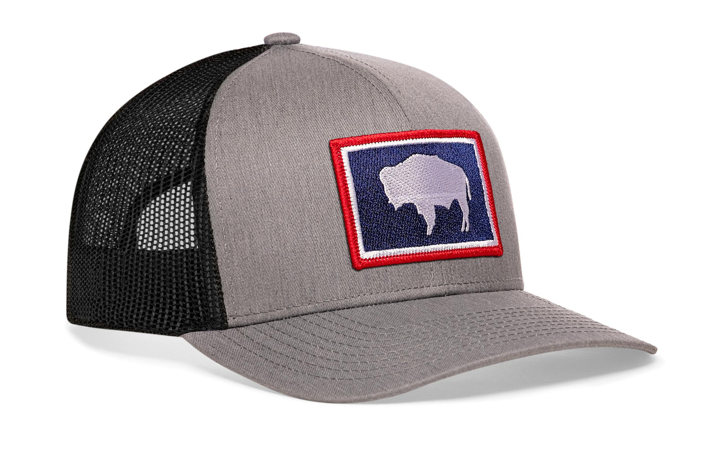 Wyoming Flag Trucker Hat  |  Gray-Black WY Snapback