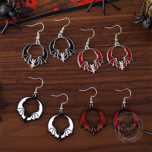 Halloween Dark Bat Zinc Alloy Earrings